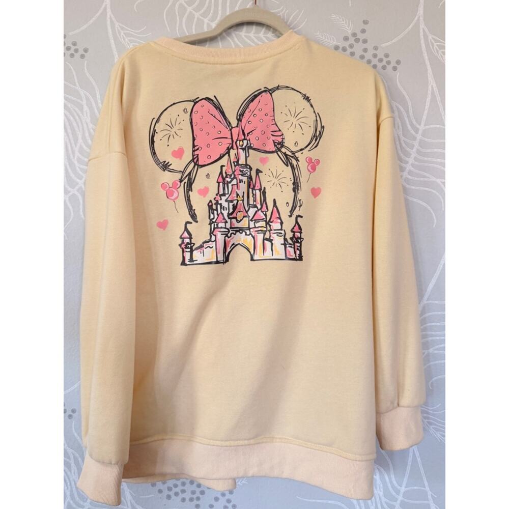 Disney Magic Kingdom Butter Yellow Sweatshirt Large